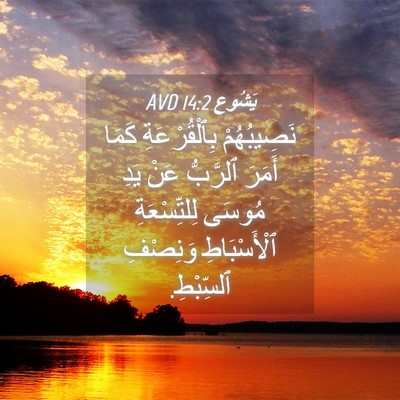 Picture 04 - يَشُوع 14:2 AVD - نَصِيبُهُمْ بِٱلْقُرْعَةِ - Bible Verse Picture