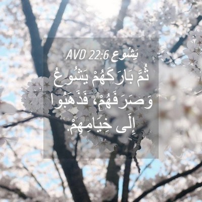 Picture 04 - يَشُوع 22:6 AVD - ثُمَّ بَارَكَهُمْ يَشُوعُ - Bible Verse Picture