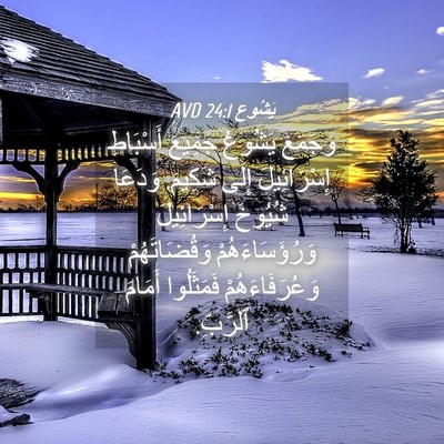 Picture 04 - يَشُوع 24:1 AVD - وَجَمَعَ يَشُوعُ جَمِيعَ - Bible Verse Picture