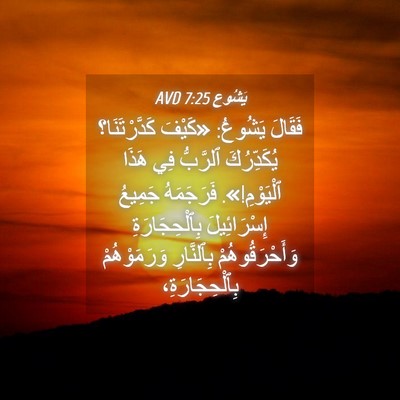 Picture 04 - يَشُوع 7:25 AVD - فَقَالَ يَشُوعُ: «كَيْفَ - Bible Verse Picture