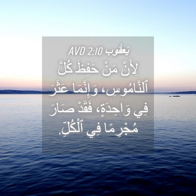 Picture 04 - يَعقُوب 2:10 AVD - لِأَنَّ مَنْ حَفِظَ كُلَّ - Bible Verse Picture