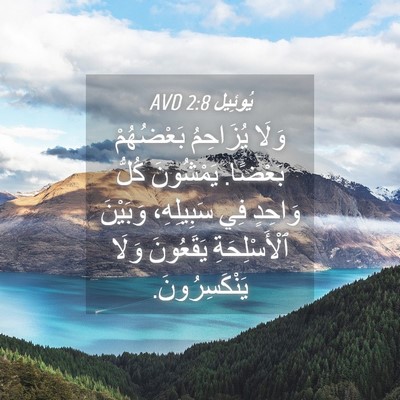 Picture 04 - يُوئِيل 2:8 AVD - وَلَا يُزَاحِمُ - Bible Verse Picture