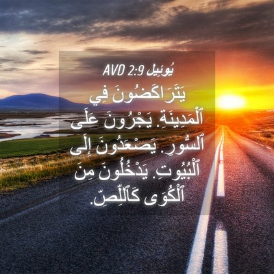Picture 04 - يُوئِيل 2:9 AVD - يَتَرَاكَضُونَ فِي - Bible Verse Picture