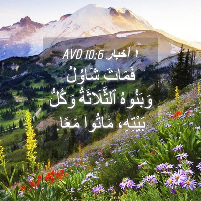 Picture 04 - ١ أخبار 10:6 AVD - فَمَاتَ شَاوُلُ وَبَنُوهُ - Bible Verse Picture