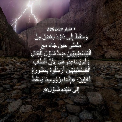 Picture 04 - ١ أخبار 12:19 AVD - وَسَقَطَ إِلَى دَاوُدَ - Bible Verse Picture