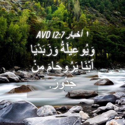 Picture 04 - ١ أخبار 12:7 AVD - وَيُوعِيلَةُ وَزَبَدْيَا - Bible Verse Picture