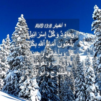 Picture 04 - ١ أخبار 13:8 AVD - وَدَاوُدُ وَكُلُّ - Bible Verse Picture