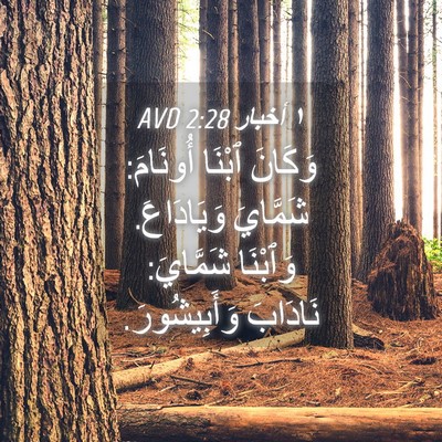 Picture 04 - ١ أخبار 2:28 AVD - وَكَانَ ٱبْنَا أُونَامَ: - Bible Verse Picture