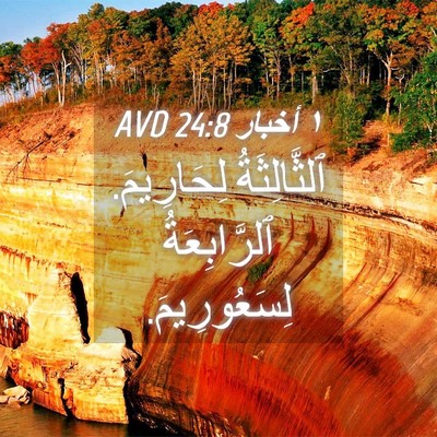 Picture 04 - ١ أخبار 24:8 AVD - ٱلثَّالِثَةُ لِحَارِيمَ. - Bible Verse Picture