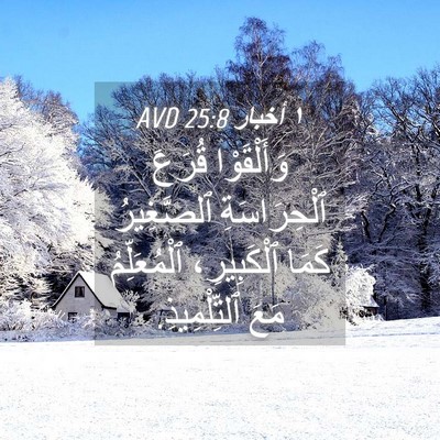 Picture 04 - ١ أخبار 25:8 AVD - وَأَلْقَوْا قُرَعَ - Bible Verse Picture