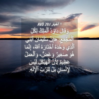 Picture 04 - ١ أخبار 29:1 AVD - وَقَالَ دَاوُدُ ٱلْمَلِكُ - Bible Verse Picture
