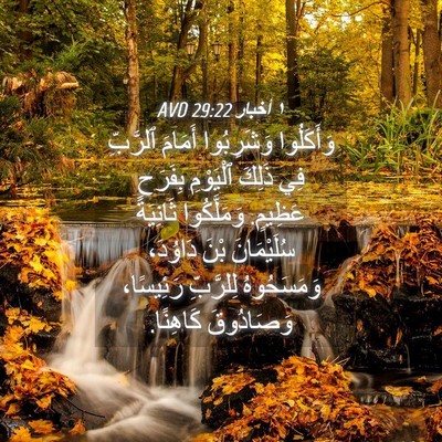 Picture 04 - ١ أخبار 29:22 AVD - وَأَكَلُوا وَشَرِبُوا - Bible Verse Picture