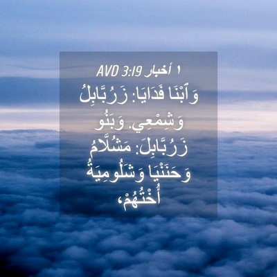 Picture 04 - ١ أخبار 3:19 AVD - وَٱبْنَا فَدَايَا: - Bible Verse Picture
