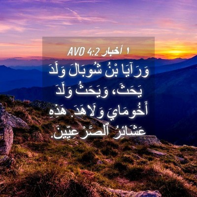Picture 04 - ١ أخبار 4:2 AVD - وَرَآيَا بْنُ شُوبَالَ - Bible Verse Picture