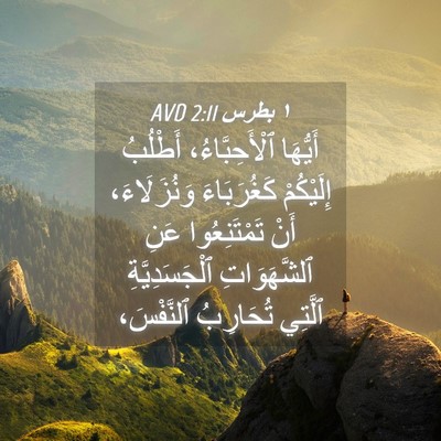 Picture 04 - ١ بطرس 2:11 AVD - أَيُّهَا ٱلْأَحِبَّاءُ، - Bible Verse Picture