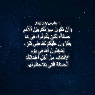 Picture 04 - ١ بطرس 2:12 AVD - وَأَنْ تَكُونَ - Bible Verse Picture