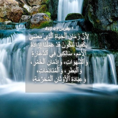 Picture 04 - ١ بطرس 4:3 AVD - لِأَنَّ زَمَانَ - Bible Verse Picture