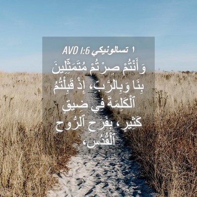 Picture 04 - ١ تسالونيكي 1:6 AVD - وَأَنْتُمْ صِرْتُمْ - Bible Verse Picture