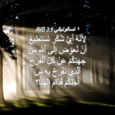 Picture 04 - ١ تسالونيكي 3:9 AVD - لِأَنَّهُ أَيَّ شُكْرٍ - Bible Verse Picture