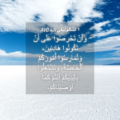 Picture 04 - ١ تسالونيكي 4:11 AVD - وَأَنْ تَحْرِصُوا عَلَى - Bible Verse Picture