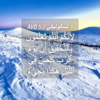 Picture 04 - ١ تسالونيكي 5:2 AVD - لِأَنَّكُمْ أَنْتُمْ - Bible Verse Picture