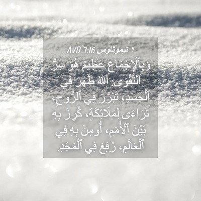 Picture 04 - ١ تيموثاوس 3:16 AVD - وَبِٱلْإِجْمَاعِ عَظِيمٌ - Bible Verse Picture