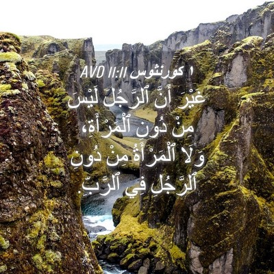 Picture 04 - ١ كورنثوس 11:11 AVD - غَيْرَ أَنَّ ٱلرَّجُلَ - Bible Verse Picture