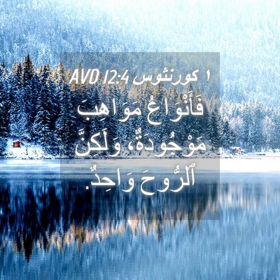 Picture 04 - ١ كورنثوس 12:4 AVD - فَأَنْوَاعُ مَوَاهِبَ - Bible Verse Picture