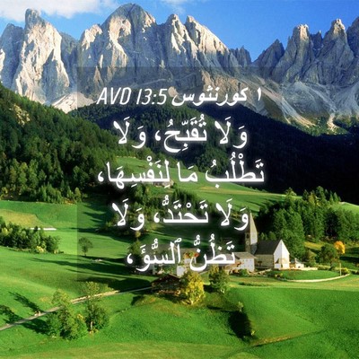 Picture 04 - ١ كورنثوس 13:5 AVD - وَلَا تُقَبِّحُ، وَلَا - Bible Verse Picture
