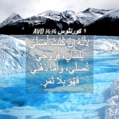Picture 04 - ١ كورنثوس 14:14 AVD - لِأَنَّهُ إِنْ كُنْتُ - Bible Verse Picture
