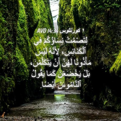 Picture 04 - ١ كورنثوس 14:34 AVD - لِتَصْمُتْ نِسَاؤُكُمْ - Bible Verse Picture