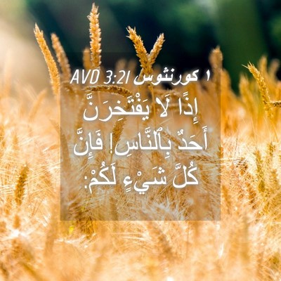 Picture 04 - ١ كورنثوس 3:21 AVD - إِذًا لَا يَفْتَخِرَنَّ - Bible Verse Picture