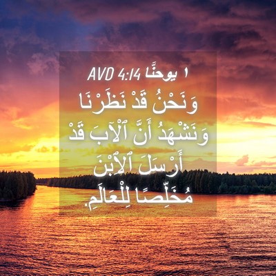 Picture 04 - ١ يوحنَّا 4:14 AVD - وَنَحْنُ قَدْ نَظَرْنَا - Bible Verse Picture