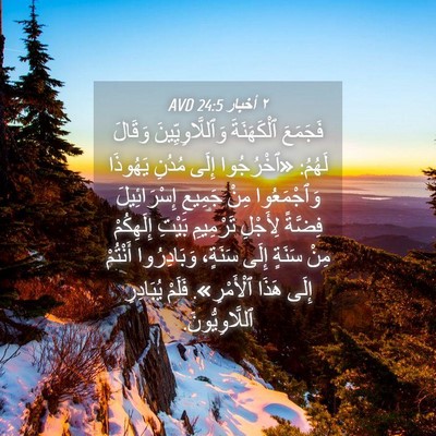 Picture 04 - ٢ أخبار 24:5 AVD - فَجَمَعَ ٱلْكَهَنَةَ - Bible Verse Picture