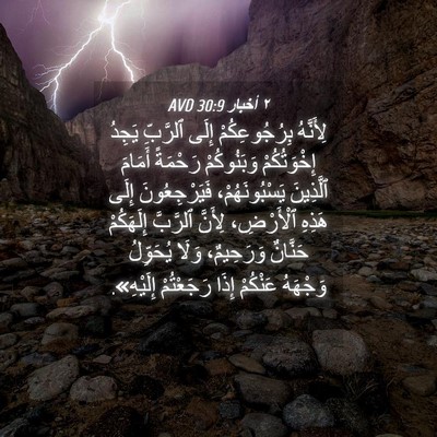 Picture 04 - ٢ أخبار 30:9 AVD - لِأَنَّهُ بِرُجُوعِكُمْ - Bible Verse Picture
