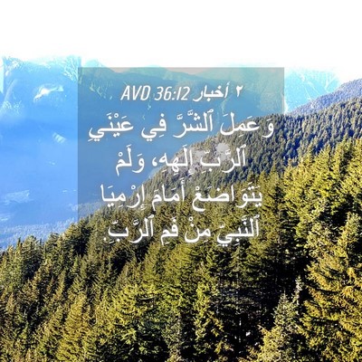 Picture 04 - ٢ أخبار 36:12 AVD - وَعَمِلَ ٱلشَّرَّ فِي - Bible Verse Picture