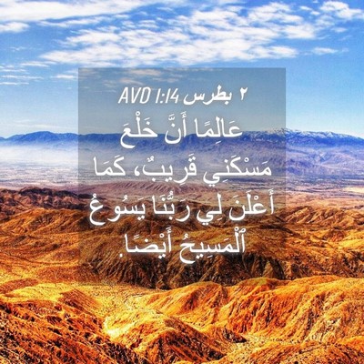 Picture 04 - ٢ بطرس 1:14 AVD - عَالِمًا أَنَّ خَلْعَ - Bible Verse Picture