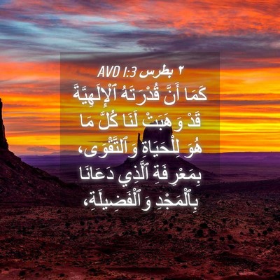 Picture 04 - ٢ بطرس 1:3 AVD - كَمَا أَنَّ قُدْرَتَهُ - Bible Verse Picture