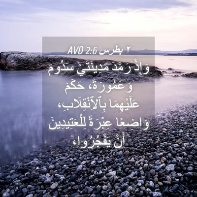 Picture 04 - ٢ بطرس 2:6 AVD - وَإِذْ رَمَّدَ - Bible Verse Picture