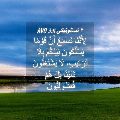 Picture 04 - ٢ تسالونيكي 3:11 AVD - لِأَنَّنَا نَسْمَعُ أَنَّ - Bible Verse Picture