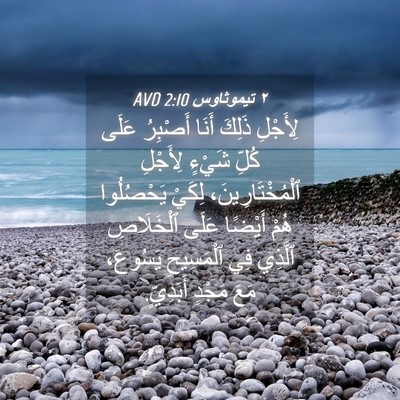 Picture 04 - ٢ تيموثاوس 2:10 AVD - لِأَجْلِ ذَلِكَ أَنَا - Bible Verse Picture