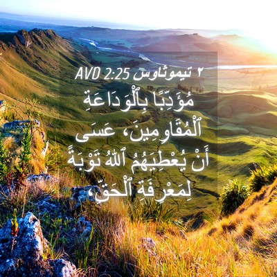 Picture 04 - ٢ تيموثاوس 2:25 AVD - مُؤَدِّبًا بِٱلْوَدَاعَةِ - Bible Verse Picture