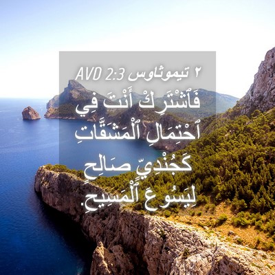Picture 04 - ٢ تيموثاوس 2:3 AVD - فَٱشْتَرِكْ أَنْتَ فِي - Bible Verse Picture