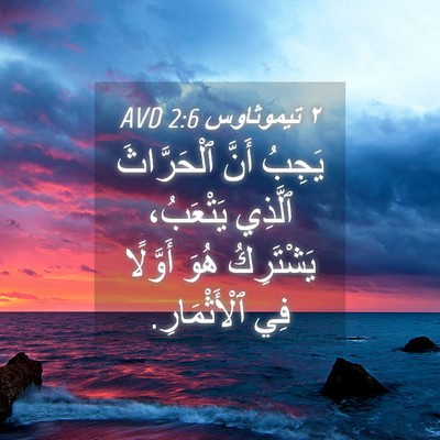 Picture 04 - ٢ تيموثاوس 2:6 AVD - يَجِبُ أَنَّ ٱلْحَرَّاثَ - Bible Verse Picture