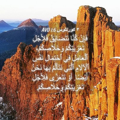 Picture 04 - ٢ كورنثوس 1:6 AVD - فَإِنْ كُنَّا نَتَضَايَقُ - Bible Verse Picture