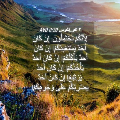 Picture 04 - ٢ كورنثوس 11:20 AVD - لِأَنَّكُمْ - Bible Verse Picture