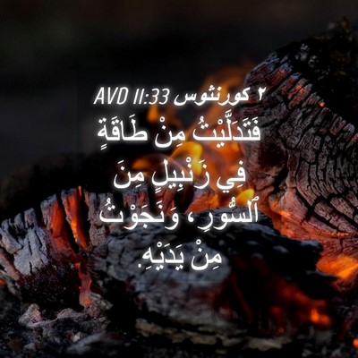 Picture 04 - ٢ كورنثوس 11:33 AVD - فَتَدَلَّيْتُ مِنْ - Bible Verse Picture