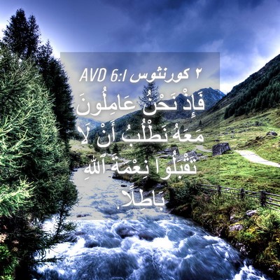 Picture 04 - ٢ كورنثوس 6:1 AVD - فَإِذْ نَحْنُ عَامِلُونَ - Bible Verse Picture