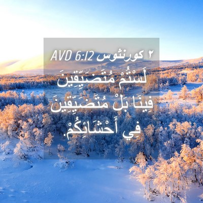 Picture 04 - ٢ كورنثوس 6:12 AVD - لَسْتُمْ مُتَضَيِّقِينَ - Bible Verse Picture