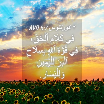 Picture 04 - ٢ كورنثوس 6:7 AVD - فِي كَلَامِ ٱلْحَقِّ، فِي - Bible Verse Picture